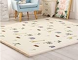 ZZeng RS Teppich für Wohnzimmer, weicher Teppich, dicke Fußmatte, Baby-Spielmatte, rutschfest, für Schlafzimmer, Innenbereich, Tatami-Matte, Beige 1,80 x 200 x 2