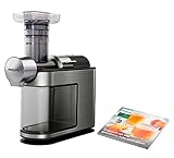 Philips HR1949/20 Slow Juicer, Entsafter für kaltes Pressen, maximale Nährstoffextraktion,