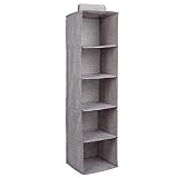 MaoXinTek Hängeregal, Hängeaufbewahrung mit 5 Fächern, Hängender Stoffschrank Schrank Kleiderschrank Organizer für Kleidung, Schuhe Platzsparend und Faltbar, G