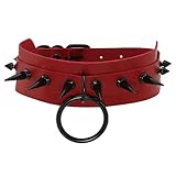 MILAKOO Halloween Cosplay Kostüm Damen Punk Leder Choker Kragen Halskette mit Verstellbarer Größ