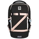 AUDETIC Schulrucksack Mädchen, Jungen, Teenager Schwarz/Rosa Cosmo Ergonomischer Schulranzen aus Recycelten PET Flaschen - Nachhaltiger Rucksack für Schule, Freizeit, Reisen - Wasserabw