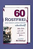 60 Geburtstag Karte Grußkarte Rostfrei Oldtimer 16x11cm Plus 4 Stick