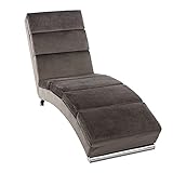 Mingone Relaxliege mit rückenlehne liegestuhl Wohnzimmer Samt Ergonomisch Liege Relax Holiday Loungesessel Liege mit Modernem Design Liegesessel (Dunkelgrau, 1)