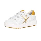 Remonte Damen Schnürhalbschuhe D1001, Frauen sportlicher Schnürer, Sneaker schnürer freizeitschuh Plateau-Sohle,reinweiss/Sonne,40 EU / 6.5 U