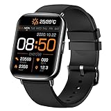 Smartwatch Herren Damen, 1.69' Farbdisplay Smart Watch Fitness, 24 Sportmodi Armbanduhr Fitnessuhr, IP68 Wasserdicht Fitness Tracker, Schrittzähler Pulsuhr Schlafmonitor Stoppuhr Sportu(Color:Schwarz)
