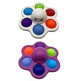 Fidget Spinner Spielzeug- Bubble Sensorisches Anti Stress Simple Dimple Fidget Spinner Spielzeug Handspielzeug Stressabbau Fidget Spinner Hand Spielzeug Kreise für Erwachsene Kinder (3-Zwei)