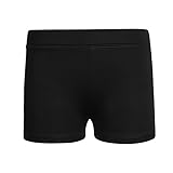 iixpin Kinder Mädchen Sport Shorts Kurze Hosen Yoga Athletik Tanzen Shorts Fitness Hot Pants Hipster Workout für 6-12 Jahre A-Schwarz 8 J