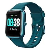 YONMIG Smartwatch, Fitness Armband Tracker Voller Touch Screen Uhr Wasserdicht IP68 Armbanduhr Smart Watch mit Schrittzähler Pulsmesser Stoppuhr Sportuhr Bluetooth für iOS Android Damen H