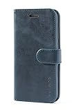 Mulbess Handyhülle für Huawei P8 Lite 2017 Hülle Leder, Huawei P8 Lite 2017 Handy Hülle, Vintage Flip Handytasche Schutzhülle für Huawei P8 Lite 2017 Case, Navy B