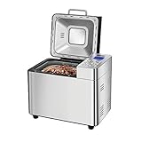 UNOLD Brotbackautomat Backmeister Edel, 550 W, 750-1000 g Brotgewicht, Keramik-Beschichtung, 68456, Silber, L 26,7 cm X B 36,9 cm X H 30,6