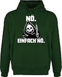Shirtracer Sprüche Statement mit Spruch - Nö einfach Nö - Sensenmann - weiß - XS - Dunkelgrün - Statement - JH001 - Herren Hoodie und Kapuzenpullover für M