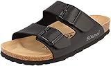 BOnova Herren Pantolette Schwanberg: Bequeme Hausschuhe mit Kork-Fußbett - Sandalen hergestellt in der EU - schwarz 42