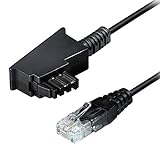 6m TAE RJ45 DSL VDSL Internet Kabel - schwarz - für Fritz Box/Speedport WLAN Voip Router IP Anschlußkab