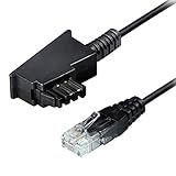 6m TAE RJ45 DSL VDSL Internet Kabel - schwarz - für Fritz Box/Speedport WLAN Voip Router IP Anschlußkab