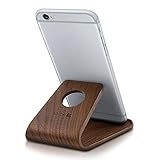 kalibri Handy Halterung Smartphone Ständer - Universal Halter kompatibel mit iPhone Samsung iPad Tablet u.a. - Tisch Stand Dock in Echtholz Dunkelb