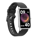 NONGLAN Intelligente Uhr 1,57 Zoll Bunte Touchscreen Fitness Armband Smartwatch Geschenk Für Männer Und Frauen Unisex-Uhren(Color:Silber)