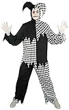 Foxxeo schwarz weißes Horror Clown Kostüm für Herren - Größe M-XXL - Halloween Horror Kostüme Erwachsene Fasching Karneval, Größe:M