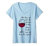 Damen Wenn man mir schon nicht das Wasser reichen kann Weintrinker T-Shirt mit V