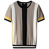 ZAIZAI Männer Hemden Kurzärmelige Pullover Männer Dünne Sommer Lässige Rundhalsose Lose T-Shirt (Color : B, Size : 2XL code)