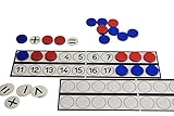WISSNER 080813.000 aktiv Lernen-Schüler Rechenleiste mit 22 Wendeplättchen und 10 Rechenzeichen-RE-Plastic, Mehrfarbig