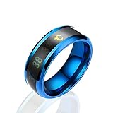 KEECARLY Empfindliche Ring Lovers intelligente Temperatur Ring mit Mood Temperaturanzeige Fit for Männer-Frauen-Ring (Color : Blue, Size : 7#)