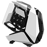 AMIAO Gaming-PC-Gehäuse mit 9 LED-Lüftern, E-ATX/ATX/Micro ATX Mid-Tower-Gehäuse, Computergehäuse aus gehärtetem Glas Eingebauter ARGB-LED-StreifenWasserkühlung