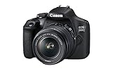 Canon EOS 2000D Spiegelreflexkamera - mit Objektiv EF-S 18-55 F3.5-5.6 III (24,1 MP, DIGIC 4+, 7,5 cm (3.0 Zoll) LCD, Display, Full-HD, WIFI, APS-C CMOS-Sensor), schw