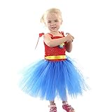 DKee Ballettkleid Mädchen Kleid Kostüm Ärmellos Tüll Patchwork Ballett Tanzen Knielang Halloween Ostern Karneval Süße Party Patchwork Blau (Farbe: Blau, Größe: L)