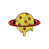 HSQSC Broschen Anstecknadeln Pizza Planet Emaille Pin Benutzerdefinierte UFO Et Alien Broschen Shirt Revers Tasche Lustige Pizza Abzeichen Cartoon E