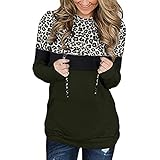 Hoodie Oberteiles Damen Pullover Sweatshirt übergroße Frauen Warm Niedlich Hoodies Langarmshirt Bedrucktes Herbst Tops Kapuzenpulli Oversize Patchwork Kapuzenmantel Winter Freizeit Sweatjacke H