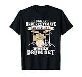 Herren Ein alter Mann mit einem Schlagzeug Set Vintage Drummer Lustiger Spruch T-S