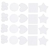 LIXBD 50 Stück durchsichtige Kunststoff-Mesh-Leinen, Kreuzstich-Kunststoff-Leinwandbögen, Stickerei, Nähen, blanko Leinw