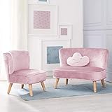 roba Kindersitzgruppe 'Lil Sofa' besteht aus Kindersofa, Kindersessel, Dekokissen Wolke in rosa/