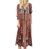 UOCUFY Kleid Damen Sommer,Damen Casual Sommerkleid Punkt Kleid Ärmelloses Sexy Rundhals Spaghetti-Trägerkleid Strandkleider Maxikleider Böhmisch Kleid mit Gü