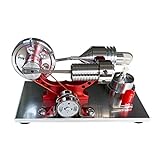 Trueornot Stirlingmotor Bausatz, Metallkörper Quarzglas Heißzylinder Einzylinder Stirling Motor Modell, Sterling Engine Motor Basis Wissenschaft Pädagogisches M