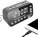 CHUNYU Nachttisch-Radiowecker Dual-Wecker Dual-USB-Radio Sleep-Timer-R