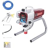 Airless Farbsprühsystem 1000W Spritzlackiermaschine Sprühpistole 2,5 L/MIN Sprühgerät Airless Wandpistole Airless Paint Sprayer mit 10m Schlauch für Fassaden- & Wandfarb