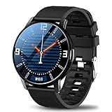 LF28 Smart Watch Herren, IP68 Wasserdicht Schrittzähler Uhr Herren Damen Sportuhr mit Pulsuhren Funktion, Geeignet für IOS Android(D)