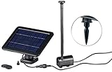 Royal Gardineer Solarpumpe: Teich- und Springbrunnen-Pumpe mit 2-Watt-Solarpanel und Akkubetrieb (Solarpumpe Brunnen)