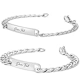 BAVELA | Personalisierbare Armbänder | Edelstahl Armband mit Wunschgravur | Partnerarmband für Paare | Pärchen Armb