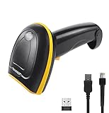 IMHORESE Barcode-Scanner, Bluetooth, Handgerät, QR-Code-Scanner, 2D-Barcode-Scanner, kabellos, 2,4 GHz & Bluetooth & USB Wired 3-in-1 für iOS, iPad, Android, Smartp