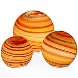 Weltbild LED Glaskugeln 3er Set - Led Kugel Set Naranja als Dekoartikel Wohnzimmer oder Dekoration Schlafzimmer | Gemütliche Deko Lichtkugel innen im Set mit Timer & Batterie | Kugellampe innen S