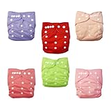 Alva Baby 6 Pack Tasche waschbar Verstellbare Stoffwindeln Windeln + 12 Einsätze 6BM88-DE