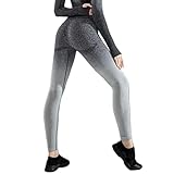 QTJY Nahtlose, hüfthebende Yogahose mit hoher Taille, Sport Running Sling-Dye-Strumpfhose mit Farbverlauf, schnelltrocknend FS