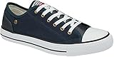 Herren-Turnschuhe, Leinen, Schnürschuhe, Freizeitschuhe, modische Skaterschuhe, Blau - navy - Größe: 42 EU