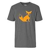 RaketeBerlin Herren T-Shirt | Motiv'Fuchs - origami' | FairTrade zertifiziert | 100% reinste Bio-Baumwolle und aus nachhaltiger Produktion | Größen S-3XL | casual | rundhals | verschiedene Farb