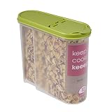 keeeper Schüttdose für Trockenvorräte, Aufklappbarer Deckel, BPA-freier Kunststoff, 1,25 l, 19 x 8 x 17 cm, Jean, Grü
