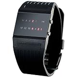 Monsterzeug Binäre Armbanduhr, Binäruhr, Uhr mit Binäranzeige, kreative Zeitanzeige, Geschenk für Männer, Maße: ca. 32 mm (Breite), 250 mm (Länge)