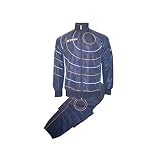 Zeus Herren Sportanzug Trainingsanzüge Running Laufen Training Sport Set Trikot Shirt Shorts Hosen TUTA ORBIT BLAU ORANGE WEISS (M)