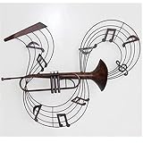 Dongbin 3D Wanddeko Metall Wandschmuck Dreidimensionale Musikinstrument Wandbehang Moderne Metall Wandskulptur Lebendige Musik Rhythmus Wandbehang Ornament Schmiedeeisen Kunst Instrument Handwerk,B